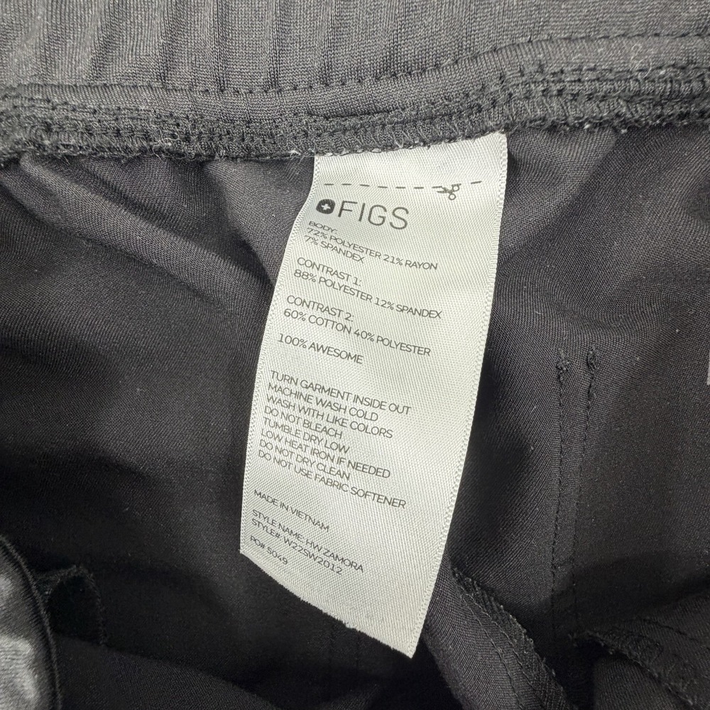 FIGS Women Zamora Jogger Size Large Scrub Pants Black Medical Service Nurse - Picture 3 of 7